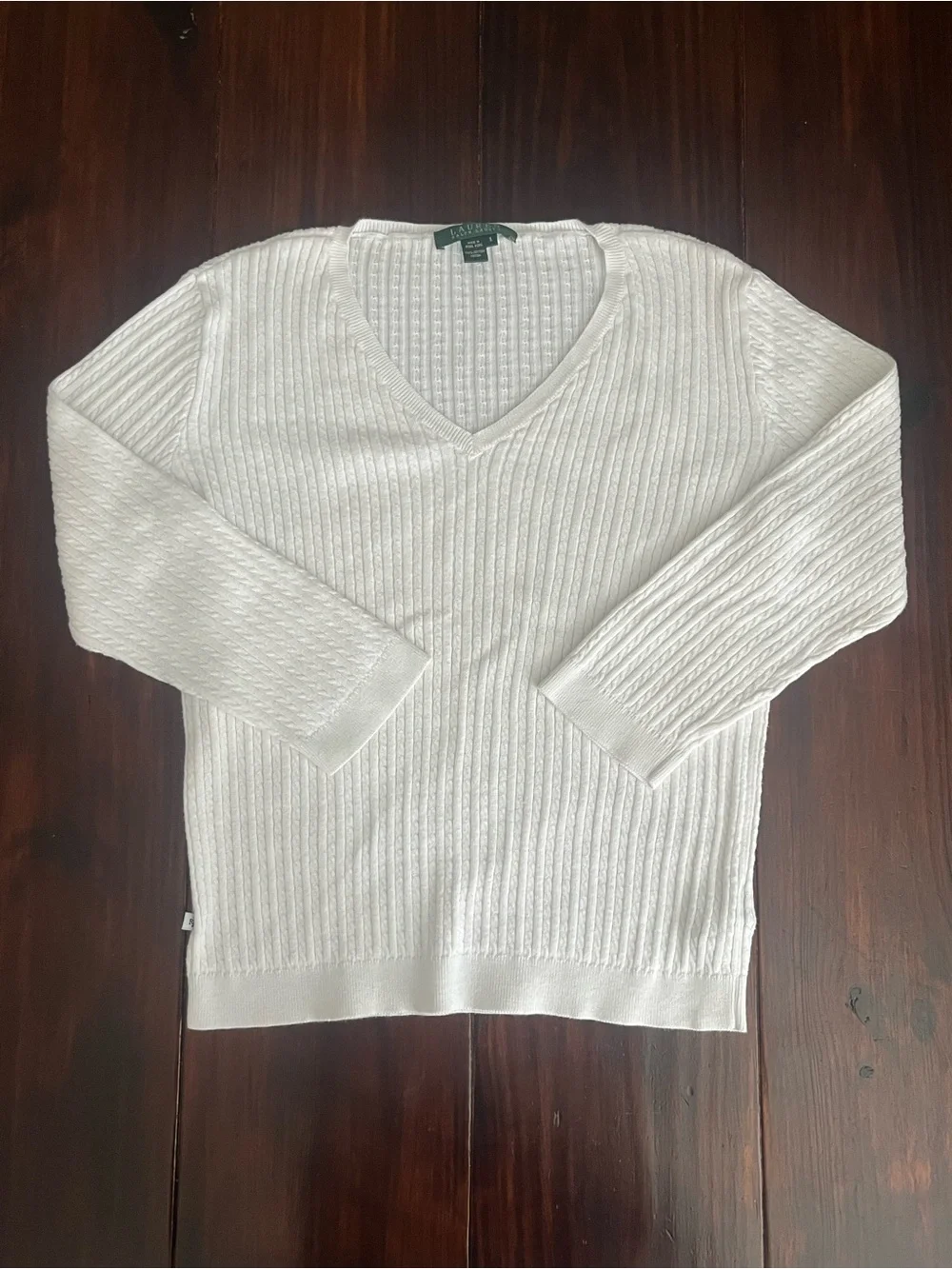 Lauren Ralph Lauren Ivory Cable Knit Sweater Size S